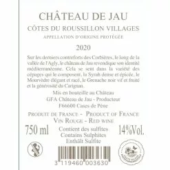 Offres 🛒 Château de Jau Grand Vin, 2020 - Côtes-du-Roussillon-Villages AOP - Rouge - 75 cl 🥰 -Vins Rouges Soldes 3119460003630 2