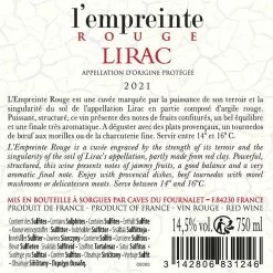 Le moins cher ✔️ Empreinte, 2021 - Lirac AOP - Rouge - 75 cl 👏 -Vins Rouges Soldes 3142806831246 2