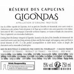 Vente flash 👍 Réserve des Capucins, 2019 - Gigondas AOP - Rouge - 75 cl 👏 -Vins Rouges Soldes 3142806833776 2