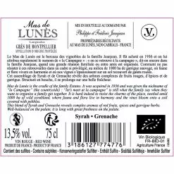 Top 10 🌟 Mas de Lunès BIO, 2019 - Languedoc Grés de Montpellier AOP - Rouge - 75 cl 🧨 -Vins Rouges Soldes 3186127774776 2