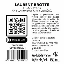 Tout neuf 💯 Laurent Brotte Vacqueyras - Grande Réserve, 2019 - Vacqueyras AOP - Rouge - 75 cl ⌛ -Vins Rouges Soldes 3217661024055 2