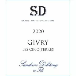 Vente flash 🔔 Sandrine Deletang & Fils Les Cinq Terres, 2020 - Givry AOP - Rouge - 75 cl 😉 -Vins Rouges Soldes 3219850059121 3