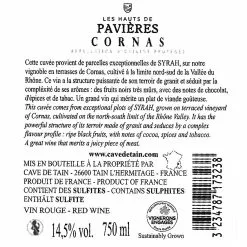 Grosses soldes 🎉 Cave de Tain Les Hauts de Pavières, 2019 - Cornas AOP - Rouge - 75 cl 🎉 -Vins Rouges Soldes 3234787173238 2