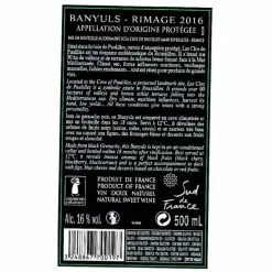 Promo 🛒 Les Clos de Paulilles Rimage, 2016 - Banyuls AOP - Rouge - 50 cl 🥰 -Vins Rouges Soldes 3248846001509 2