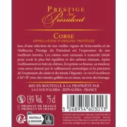Acheter ✔️ Prestige du Président, 2019 - AOP Corse - Rouge - 75cl 😍 -Vins Rouges Soldes 3268954603013 2