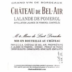 Sortie ⌛ Château De Bel-Air, 2020 - Lalande de Pomerol AOP - Rouge - 75 cl 🔔 -Vins Rouges Soldes 3328155014817 2