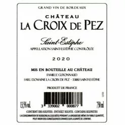 Budget 🎉 Château La Croix De Pez, 2020 - Saint-Estèphe AOP - Rouge - 75 cl ⭐ -Vins Rouges Soldes 3339002000877 2
