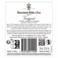 Budget 😉 Bouchard Aîné & Fils, 2018 - Vougeot 1er Cru AOP - Rouge - 75 cl 🔔 -Vins Rouges Soldes 3340180011920 2
