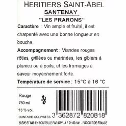 Promo 😉 Héritiers Saint-Abel Prarons, 2018 - Santenay A.O.P. - Rouge - 75 cl 😍 5 Promo 😉 Héritiers Saint-Abel Prarons, 2018 - Santenay A.O.P. - Rouge - 75 cl 😍 -Vins Rouges Soldes 3362872820818 2