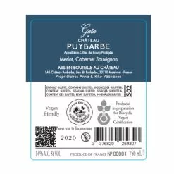 Bon marché ⭐ Gaïa de Château Puybarbe, 2020 - Côtes de Bourg AOP - Rouge - 75 cl 😉 -Vins Rouges Soldes 3376820269307 2