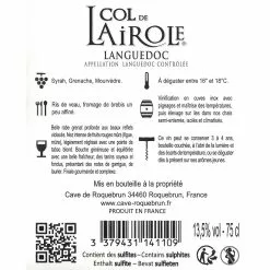 Remise ⭐ Col de Lairole, 2020 - Languedoc AOP - Rouge - 75 cl 👍 -Vins Rouges Soldes 3379431141109 2
