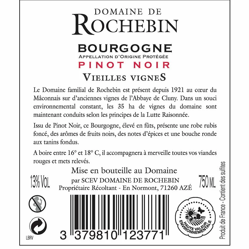 Acheter ⭐ Domaine de Rochebin Vieilles Vignes, 2019 - Bourgogne Pinot Noir AOP - Rouge - 75 cl ✔️ 4 Acheter ⭐ Domaine de Rochebin Vieilles Vignes, 2019 - Bourgogne Pinot Noir AOP - Rouge - 75 cl ✔️ – Image 2