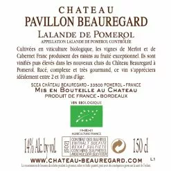 Sortie ✔️ Château Pavillon Beauregard BIO, 2018 - Lalande de Pomerol AOP - Rouge - 75 cl 😀 -Vins Rouges Soldes 3382360542183 2