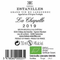 Offres 💯 Château Estanilles La Chapelle BIO, 2019 - Faugères AOP - Rouge - 75 cl ✨ -Vins Rouges Soldes 3418060000231 2