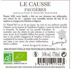 Coupon 🤩 Le Causse BIO, 2019 - Faugères AOP - Rouge - 75 cl 🎁 -Vins Rouges Soldes 3454781517443 2