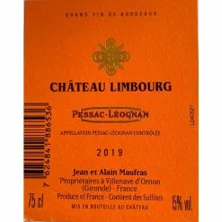 Remise ✨ Château Limbourg, 2019 - Pessac-Léognan AOP - Rouge - 75 cl 😍 -Vins Rouges Soldes 3495230320108 2