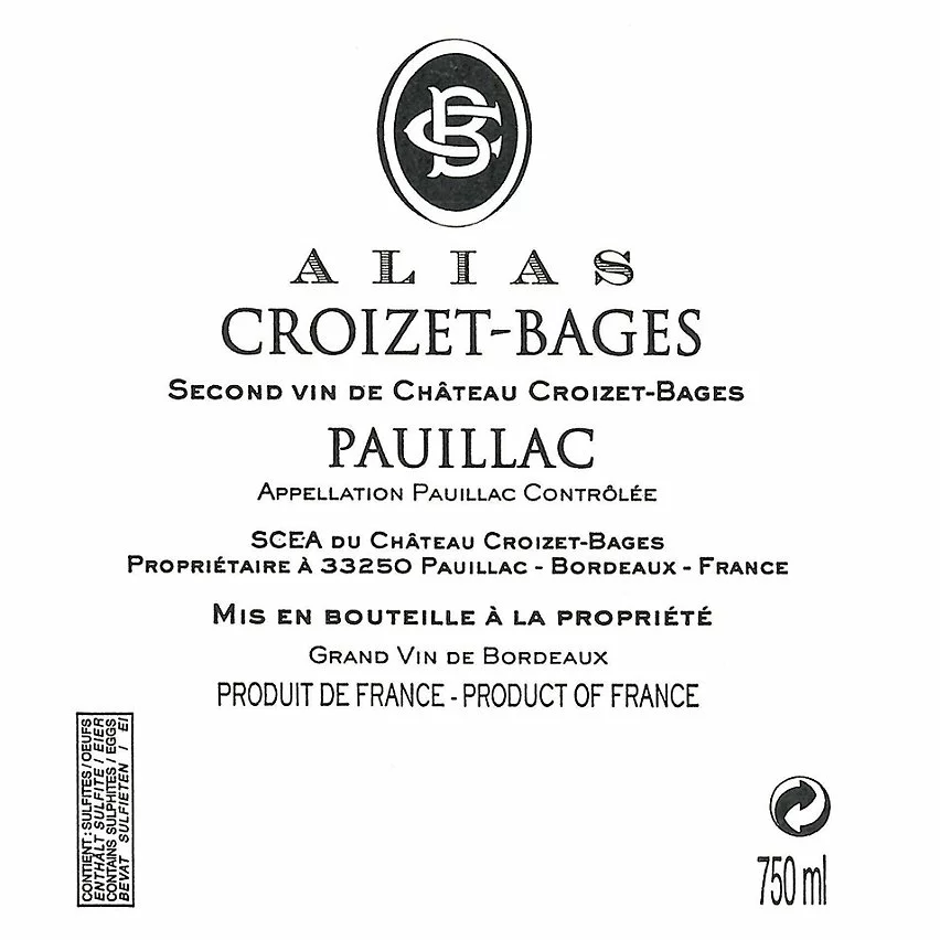 Offres ✨ "Alias" Croizet-Bages, 2020 - Pauillac AOP - Rouge - 75 cl ⭐ 4 Offres ✨ "Alias" Croizet-Bages, 2020 - Pauillac AOP - Rouge - 75 cl ⭐ – Image 2