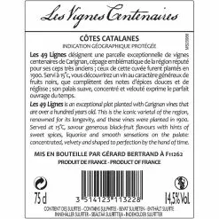 Sortie ❤️ Les Vignes Centenaires Les 49 Lignes, 2016 - Côtes Catalanes IGP - Rouge - 75 cl 🎉 -Vins Rouges Soldes 3514123113228 2