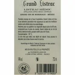 Coupon 🧨 Grand Listrac, 2019 - Listrac-Médoc AOP - Rouge - 75 cl ❤️ 6 Coupon 🧨 Grand Listrac, 2019 - Listrac-Médoc AOP - Rouge - 75 cl ❤️ -Vins Rouges Soldes 3520727519007 2