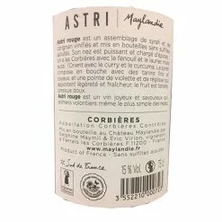 Bon marché 👏 Astri - Maylandie - Sans sulfites, 2019 - Corbières AOP - Rouge - 75 cl 💯 -Vins Rouges Soldes 3552210000723 6