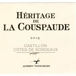 Le moins cher ✔️ Héritage de la Couspaude, 2019 - Castillon Côtes de Bordeaux AOP - Rouge - 75 cl 😉 -Vins Rouges Soldes 3573422519315 3