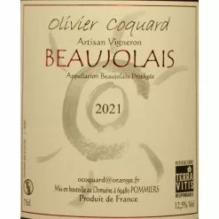 Meilleure vente ⌛ Olivier Coquard, 2021 - Beaujolais AOP - Rouge - 75 cl 🥰 -Vins Rouges Soldes 3700558802305 3