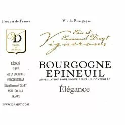 Grosses soldes 🎉 Vignoble Dampt Élégance, 2019 - Bourgogne Épineuil AOP - Rouge - 75 cl ✔️ -Vins Rouges Soldes 3700558806839 3