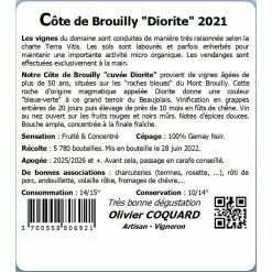Tout neuf 🤩 Olivier Coquard Diorite, 2021 - Côte de Brouilly AOP - Rouge - 75 cl 🔔 6 Tout neuf 🤩 Olivier Coquard Diorite, 2021 - Côte de Brouilly AOP - Rouge - 75 cl 🔔 -Vins Rouges Soldes 3700558806921 2