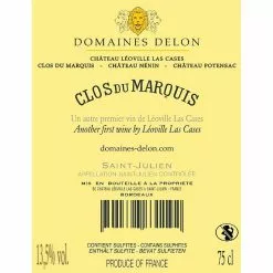 Nouveau 🌟 Clos du Marquis, 2020 - Saint-Julien AOP - Rouge - 75 cl ✨ -Vins Rouges Soldes 3701368631208 2