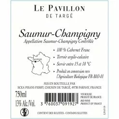 Promo ✔️ Le Pavillon de Targé, 2019 - Saumur-Champigny AOP - Rouge - 75 cl 🎉 -Vins Rouges Soldes 3760037091927 2