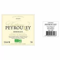 Le moins cher 😉 Château Peyrouley Cuvée Elégance BIO, 2020 - Bordeaux AOC - Rouge - 75 cl ❤️ -Vins Rouges Soldes 3760040275567 2