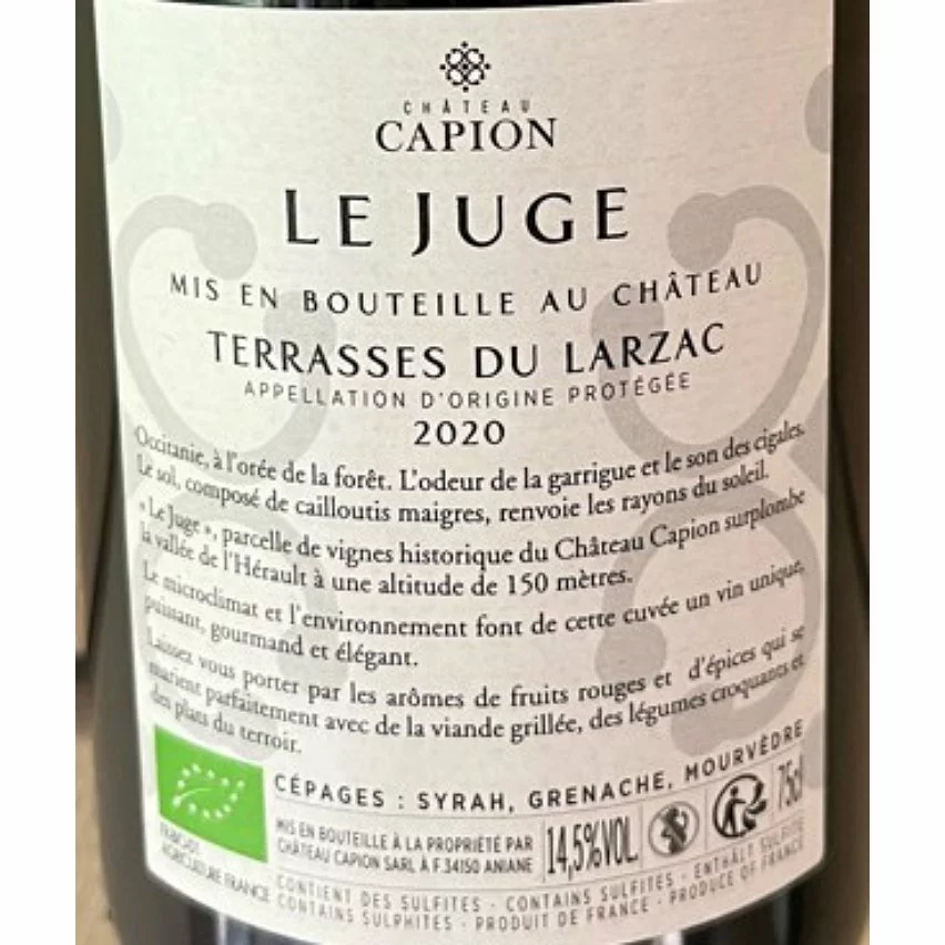 Meilleure affaire ❤️ Château Capion Le Juge, 2020 - Terrasses du Larzac AOP - Rouge - 75 cl ⌛ 4 Meilleure affaire ❤️ Château Capion Le Juge, 2020 - Terrasses du Larzac AOP - Rouge - 75 cl ⌛ – Image 2