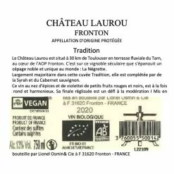 Le moins cher ✔️ Château Laurou BIO, 2020 - Fronton AOP - Rouge - 75 cl ❤️ -Vins Rouges Soldes 3760055500142 2