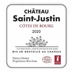 Top 10 ✔️ Château Saint-Justin, 2020 - Côtes de Bourg AOP - Rouge - 75 cl 👏 -Vins Rouges Soldes 3760062592833 3