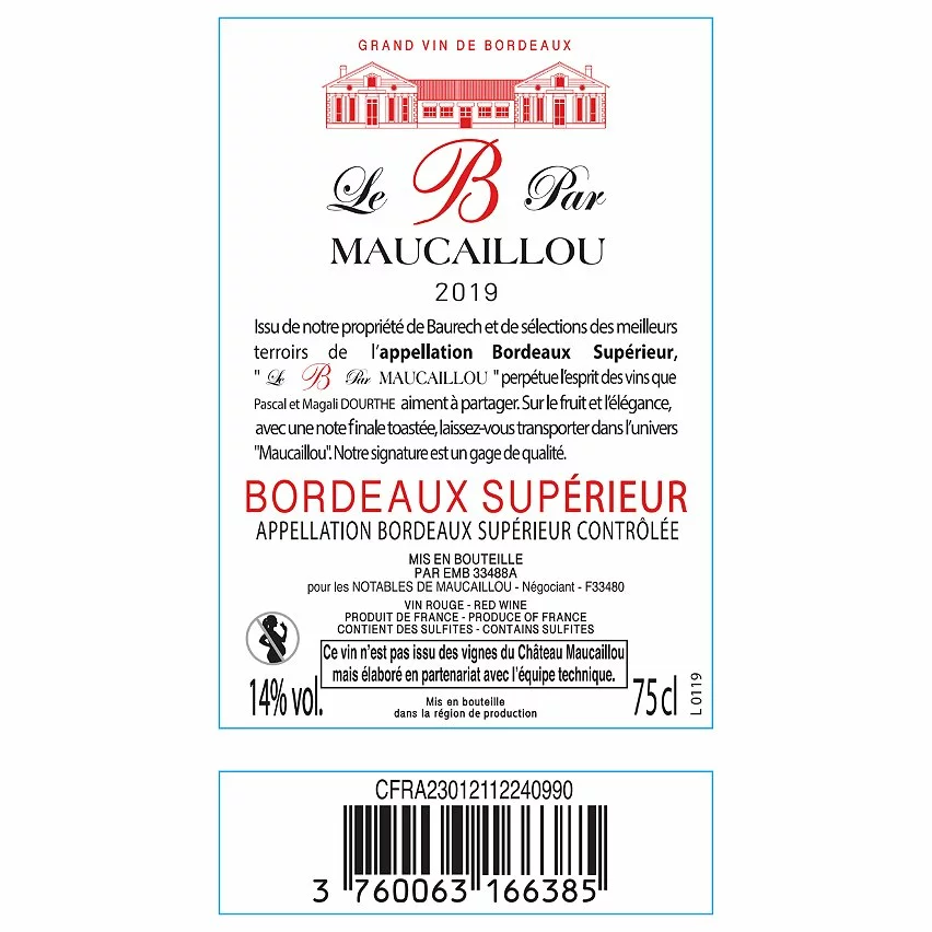 Bon marché 😀 Le B par Maucaillou, 2019 - Bordeaux Supérieur AOP - Rouge - 75 cl ⌛ 5 Bon marché 😀 Le B par Maucaillou, 2019 - Bordeaux Supérieur AOP - Rouge - 75 cl ⌛ – Image 3