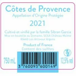 Le moins cher 🔥 Château Maïme Excellence, 2021 - Côtes de Provence AOP - Rouge - 75 cl ❤️ -Vins Rouges Soldes 3760093600330 2