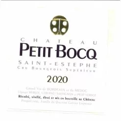Meilleure vente 🥰 Château Petit Bocq , 2020 - Saint-Estèphe AOP - Rouge - 75 cl 💯 -Vins Rouges Soldes 3760109920049 3