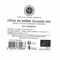 Coupon 👍 Famille Marc Romain Les Auzières BIO, 2021 - Côtes du Rhône AOP - Rouge - 75 cl ❤️ -Vins Rouges Soldes 3760254340983 2