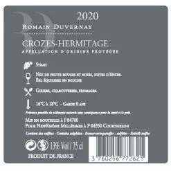 Remise 🌟 Romain Duvernay, 2020 - Crozes-Hermitage AOP - Rouge - 75 cl ✨ 5 Remise 🌟 Romain Duvernay, 2020 - Crozes-Hermitage AOP - Rouge - 75 cl ✨ -Vins Rouges Soldes 3760256772621 2
