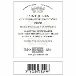 Budget 🎉 Château Gruaud Larose, 2020 - Saint-Julien AOP - Rouge - 75 cl 🎉 -Vins Rouges Soldes 3760280782498 2