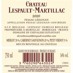 Remise 💯 Château Lespault-Martillac, 2020 - Pessac-Léognan AOP - Rouge - 75 cl 😍 -Vins Rouges Soldes 3760290643024 2