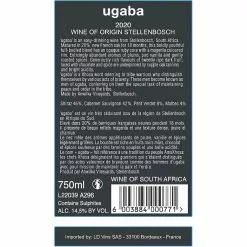 Promo ✔️ Ugaba, 2020 - Stellenbosch, Afrique du Sud - Rouge - 75 cl ✨ -Vins Rouges Soldes 6003884000771 2